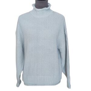 Waffle Knit Mock Turtleneck Sweater